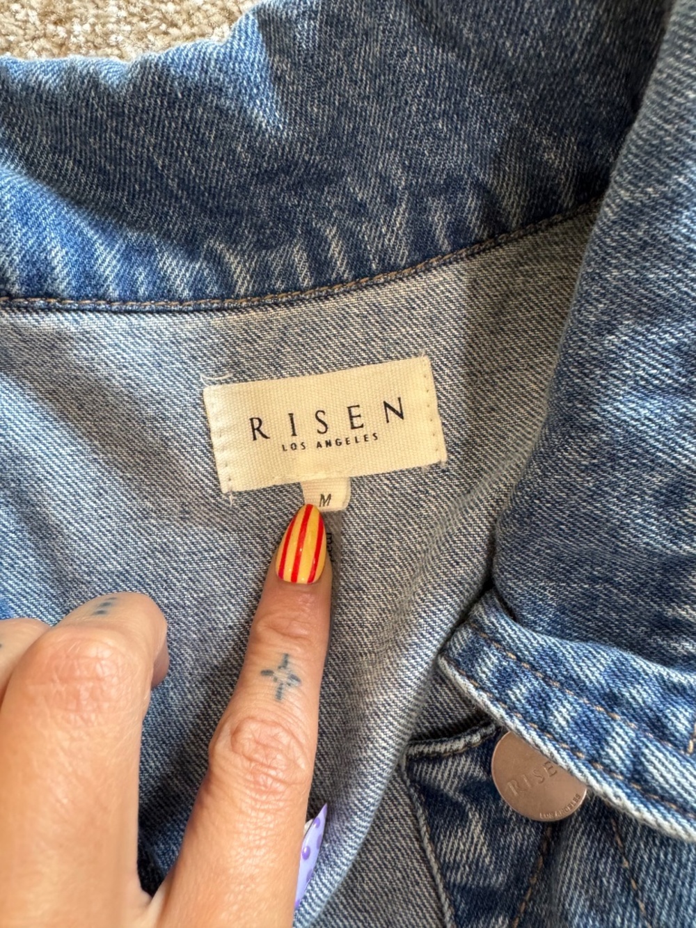 risen denim jacket size medium - Picture 3 of 6